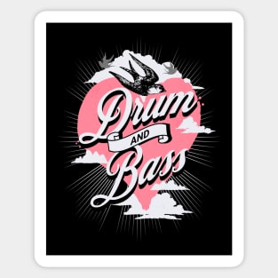 DRUM AND BASS  - Heart Of The BASS (pink) Sticker